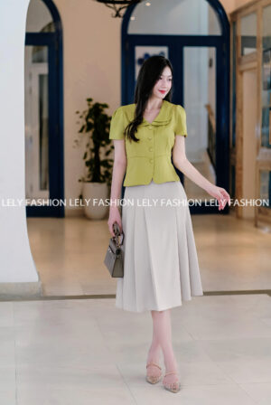 Áo Sơ Mi Cổ Sen Khuy Bọc - A0619