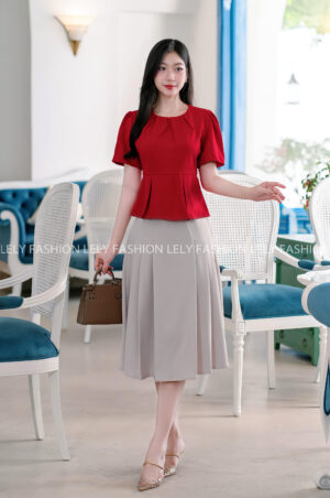 Áo Peplum Nhấn Eo Cổ Nhún - A101