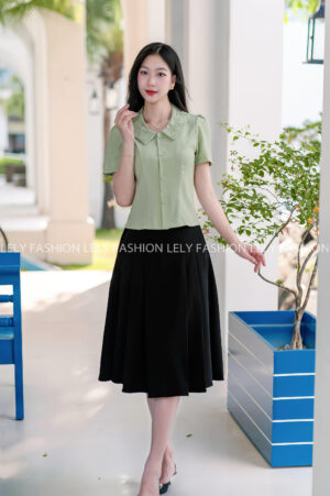 Áo Công Sở Cổ Sen Đính Hoa Nổi - A92