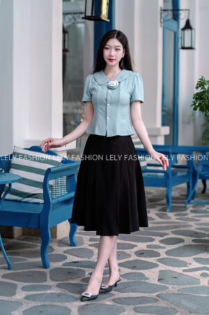 Áo Công Sở Cổ Sen Hoa Nổi - A32