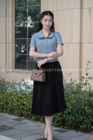 Áo Sơ Mi Caro Hoa Cổ - A121